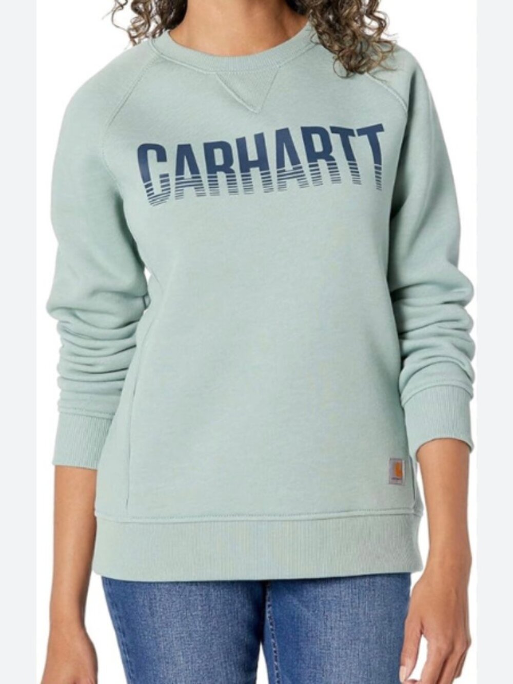 Carhartt Women's Small Crew Neck Pullover Sweatshirt - Sage. Relaxed Fit
